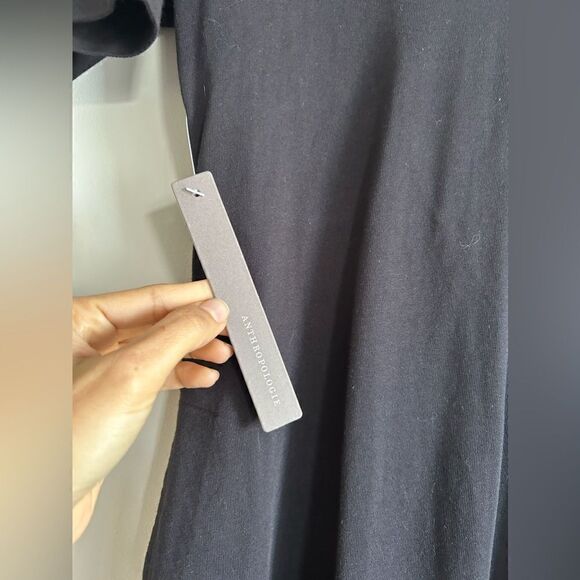 NWT Velvet By Graham & Spencer For Anthropologie Black Puff Sleeve Dress - Picture 8 of 12